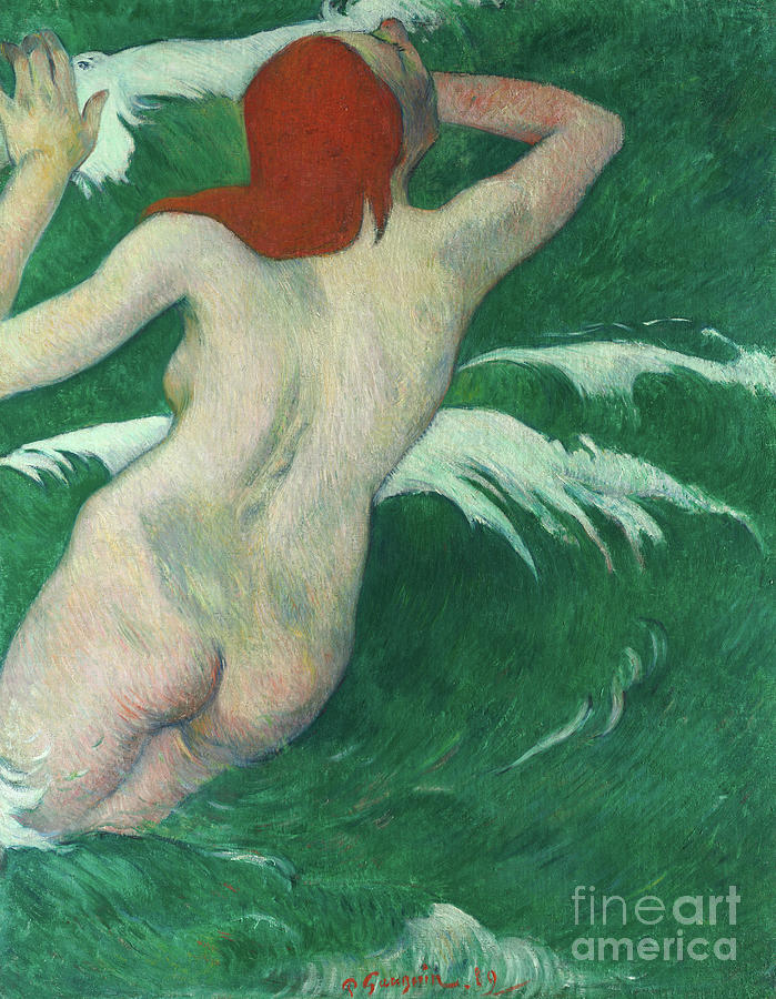 In the Waves, 1889 Painting by Paul Gauguin