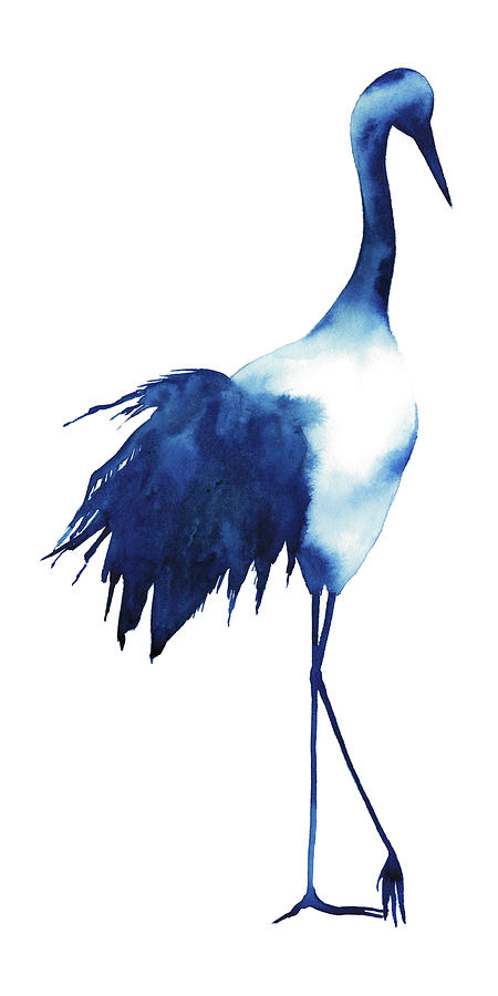 Animal Painting - Ink Drop Crane I #2 by Grace Popp