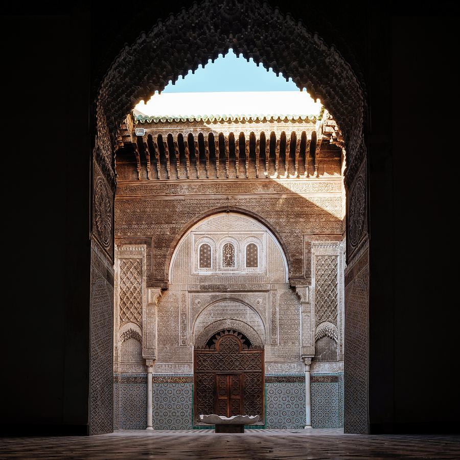 Architecture Digital Art - Interior Of Al Attarine Madrasa, Fes, Morocco, North Africa #2 by Ben Pipe Photography