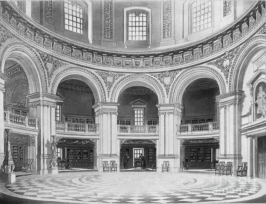 Interior Of The Radcliffe Library #2 Drawing by Print Collector