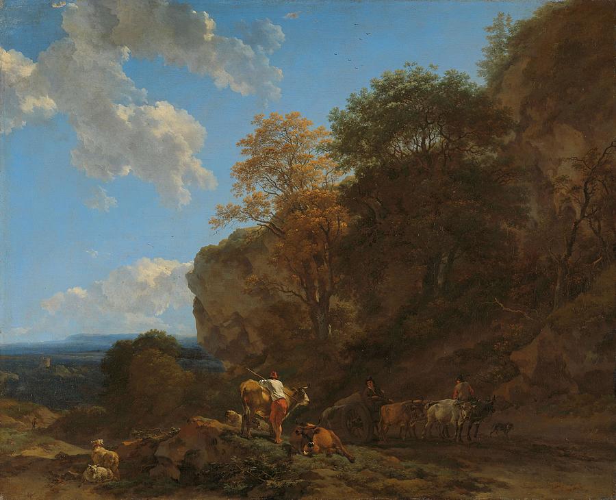 Italian Landscape. #2 Painting by Nicolaes Pietersz Berchem