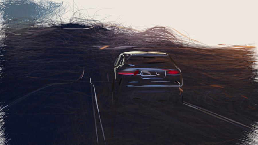Jaguar F Pace SVR Drawing #3 Digital Art by CarsToon Concept