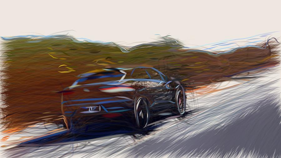 Jaguar I Pace Drawing #3 Digital Art by CarsToon Concept