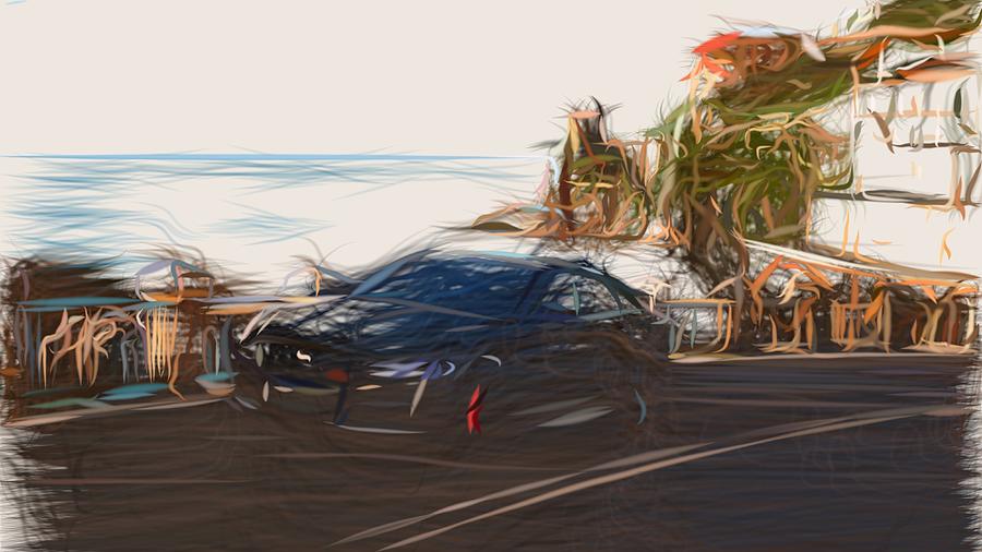 Jaguar XJR575 Drawing #3 Digital Art by CarsToon Concept