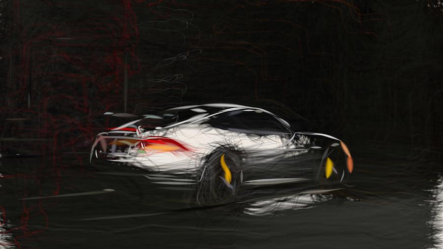 Jaguar XKR S GT Drawing #3 Digital Art by CarsToon Concept