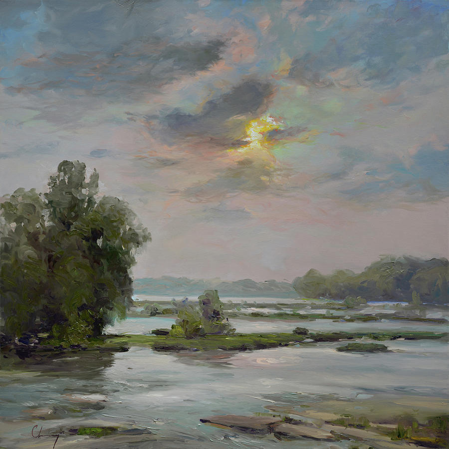 James River From Belle Isle II #2 Painting by Chuck Larivey