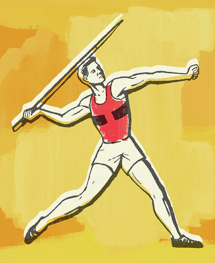 Sports Drawing - Javelin Throw #2 by CSA Images