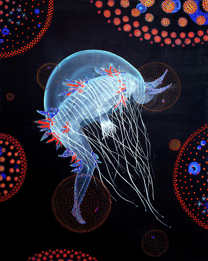 jellyfish symbiogenesis series I-III Painting by Benjamin Hummitzsch