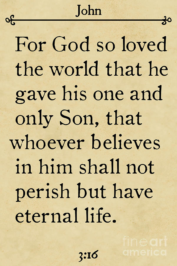  John 3 16 -Bible Verse Wall Art Collection #1 Painting by Mark Lawrence