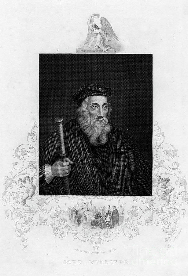 John Wycliffe, English Theologian, 19th #2 Drawing by Print Collector