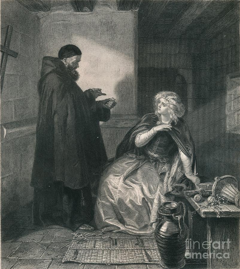 Juliet In The Cell Of Friar Lawrence #2 Drawing by Print Collector