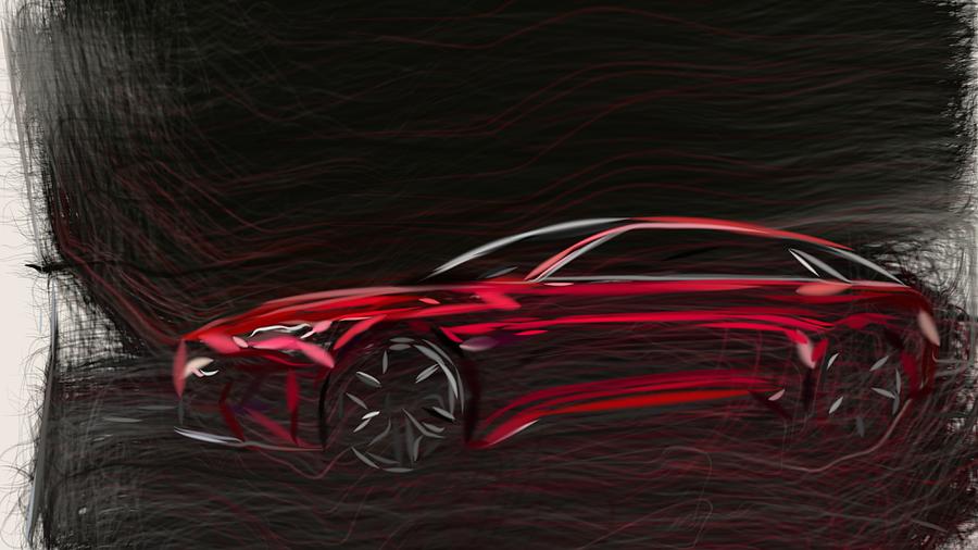 Kia Proceed Drawing #3 Digital Art by CarsToon Concept