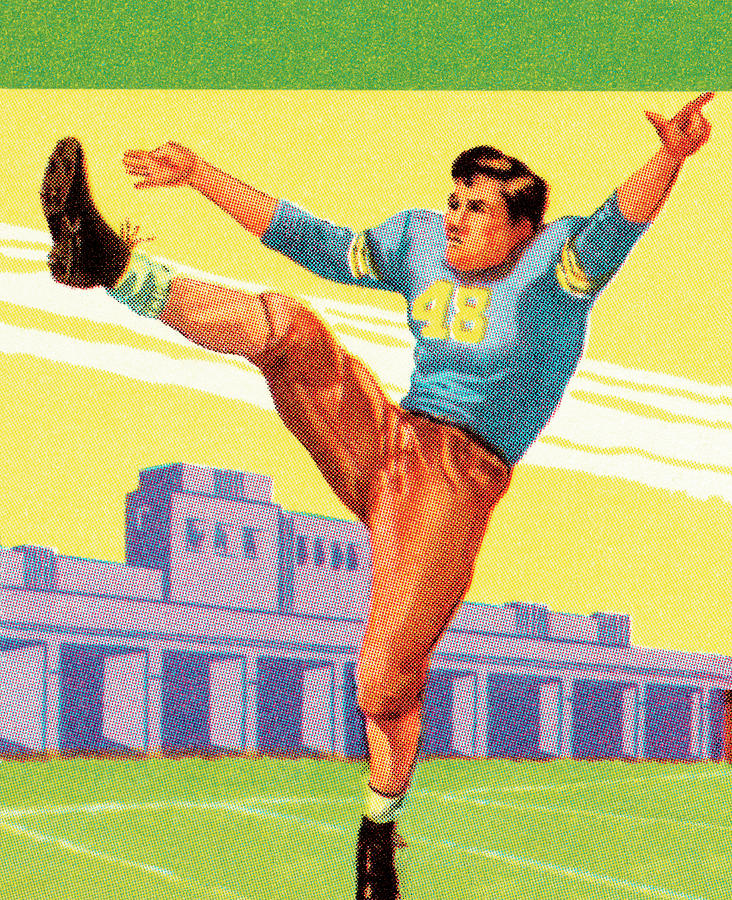 Football Drawing - Kicker #2 by CSA Images