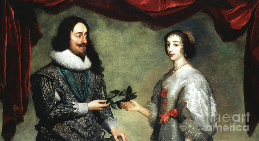 King Charles I 1600-1649 And Queen #2 Drawing by Print Collector