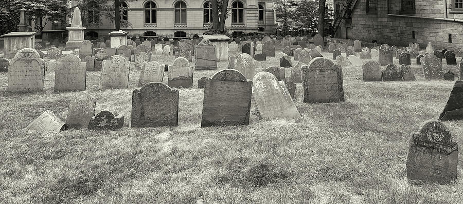 Black And White Photograph - Kings Chapel Burying Ground, Boston #2 by Panoramic Images