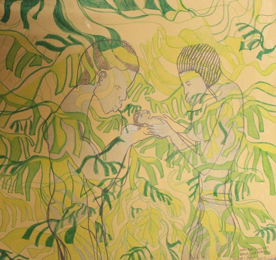 Kintu and Nambi New Beginnings #2 Painting by Gloria Ssali