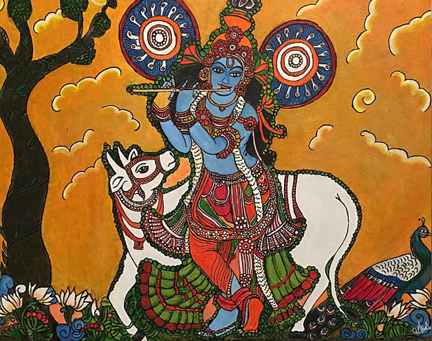 Krishna Painting by Anjana Babu Thulasi Bai - Fine Art America