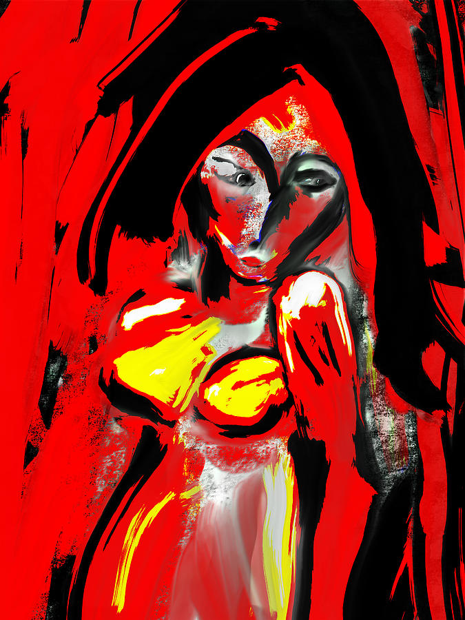 Lady In Red Painting