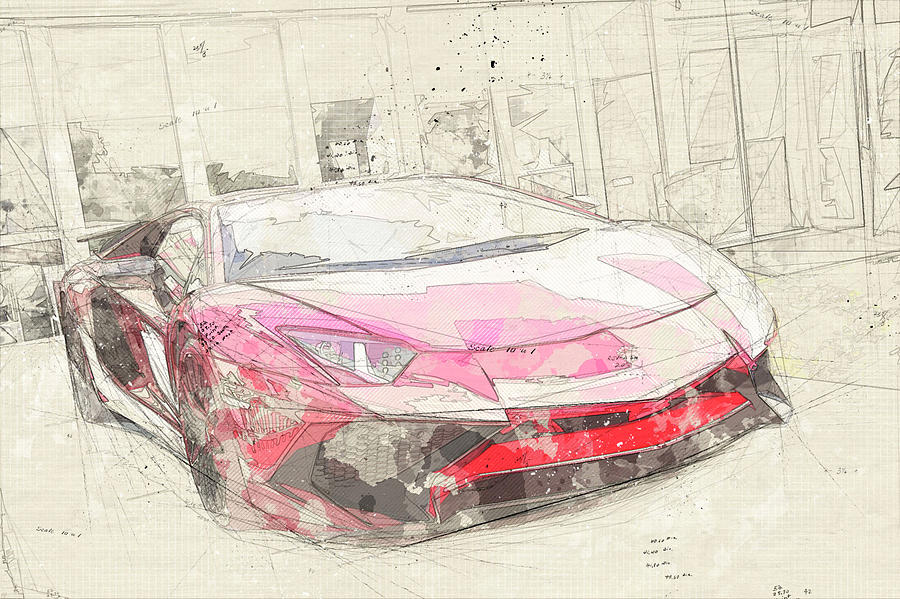 Lamborghini Aventador #2 Digital Art by Roger Lighterness