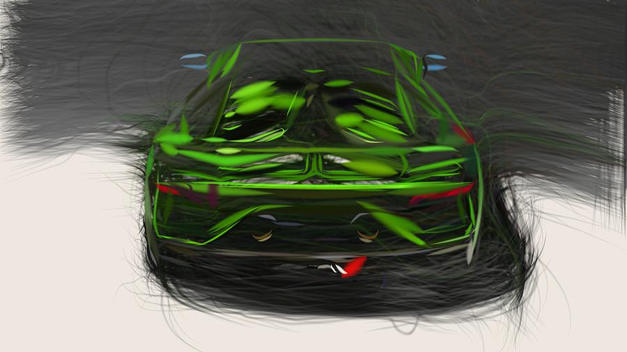 Lamborghini Aventador SVJ Drawing #3 Digital Art by CarsToon Concept