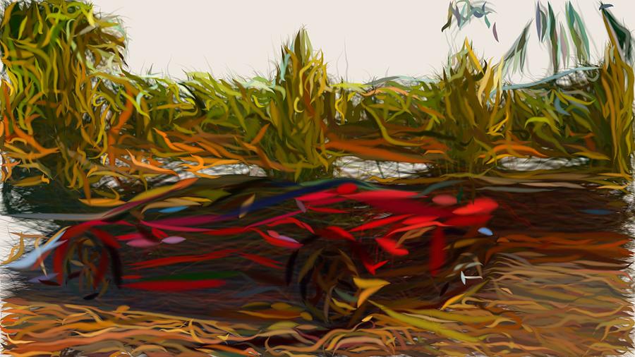 Lamborghini Huracan Performante Spyder Drawing #3 Digital Art by CarsToon Concept