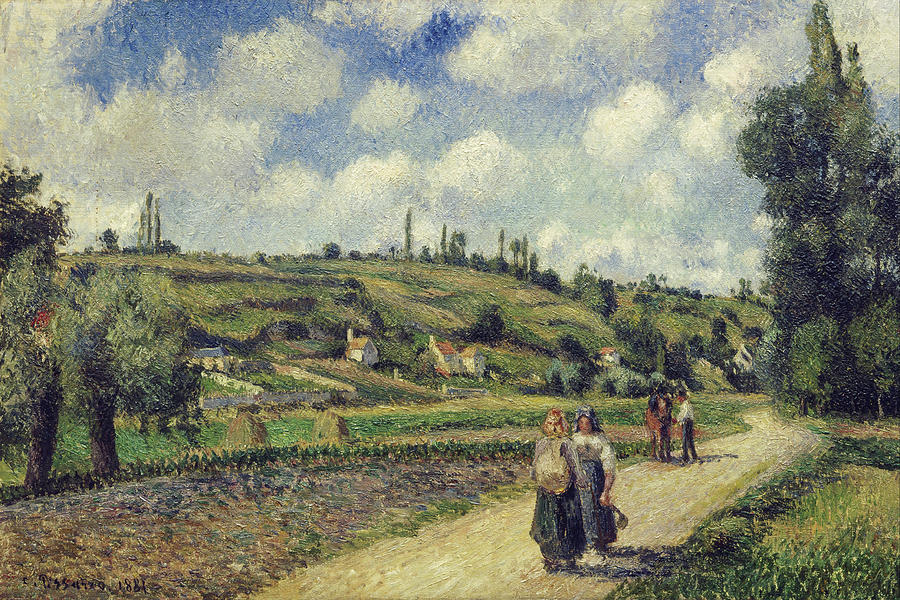 Landscape near Pontoise, the Auvers Road Painting by Camille Pissarro ...