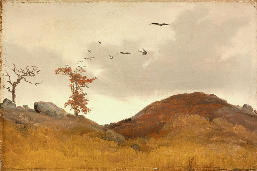 Landscape with Crows #3 Painting by Karl Friedrich Lessing