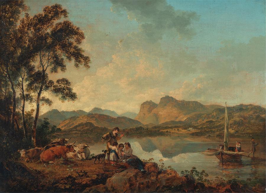 Langdale Pikes From Lowood Painting by Julius Caesar Ibbetson | Fine ...