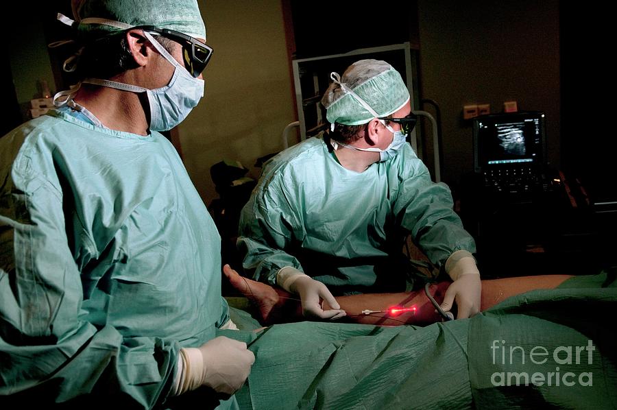 Laser Treatment Of Varicose Veins #2 Photograph by Arno Massee/science Photo Library