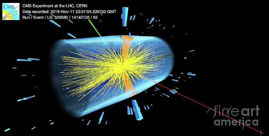 Lead Ion Collision Event In Cerns Cms Detector #2 Photograph by Cern, Thomas Mccauley/science Photo Library