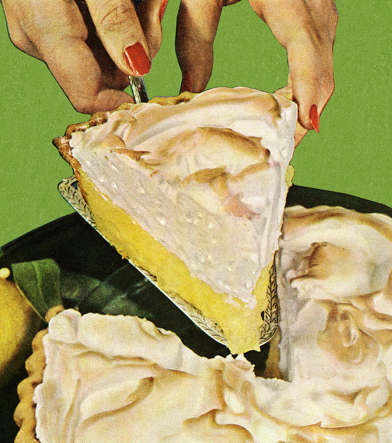 Vintage Drawing - Lemon Meringue Pie #2 by CSA Images