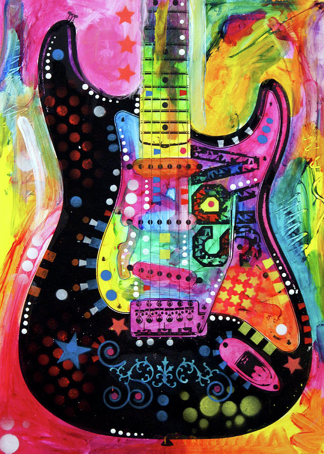 Music Mixed Media - Lenny Strat by Dean Russo