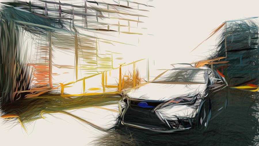 Lexus CT 200h Drawing #3 Digital Art by CarsToon Concept