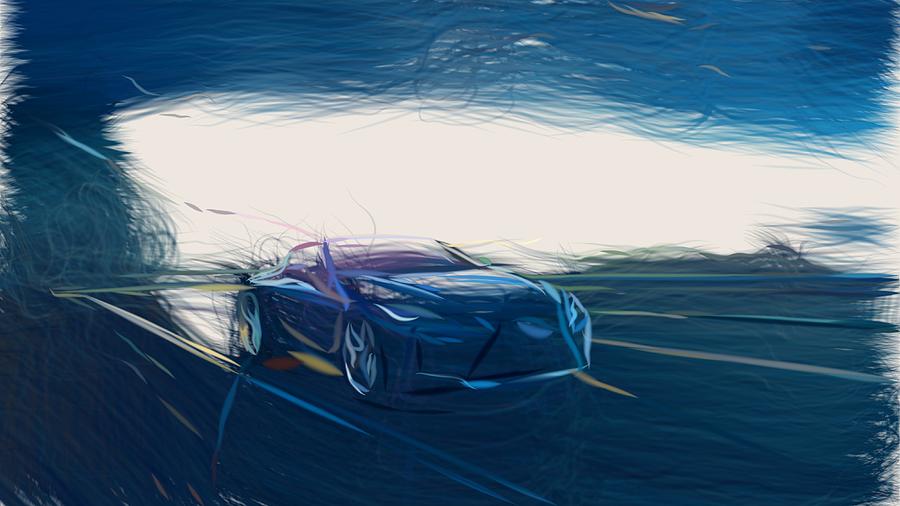 Lexus LC 500h Drawing #2 Digital Art by CarsToon Concept