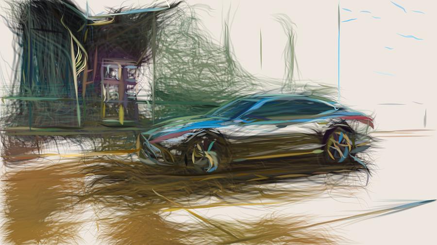 Lexus LS 500 Drawing #3 Digital Art by CarsToon Concept