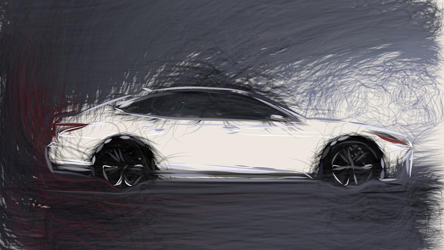 Lexus LS 500 F Sport Drawing #3 Digital Art by CarsToon Concept