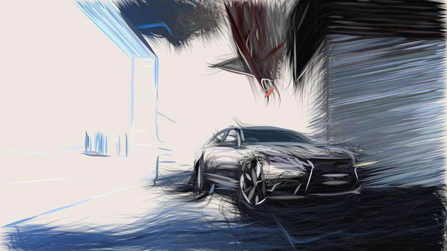 Lexus LS Draw #3 Digital Art by CarsToon Concept