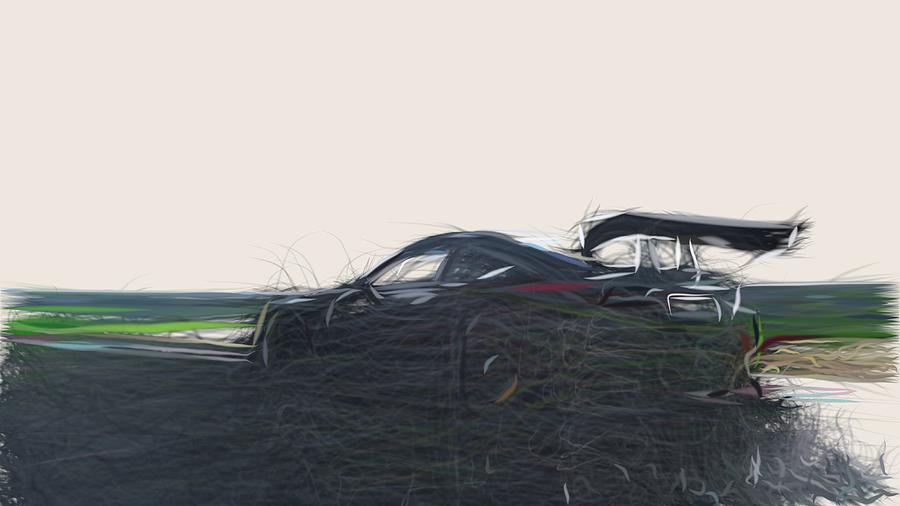 Lexus RC F GT3 Drawing #3 Digital Art by CarsToon Concept