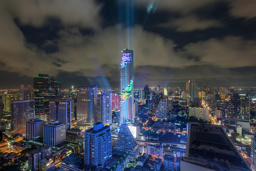 Light And Sound Show On Mahanakhon #2 Photograph by Prasit Rodphan - Pixels