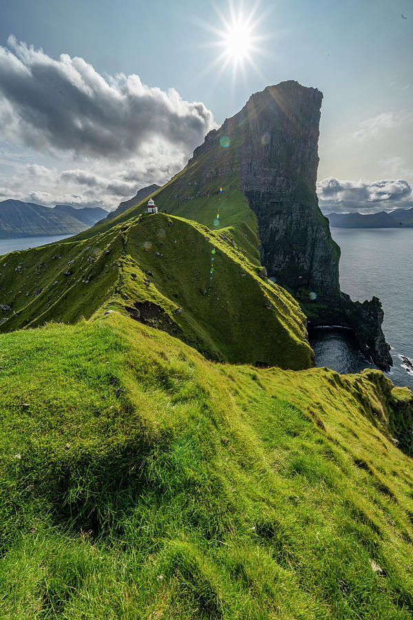 Lighthouse Kallur At The Northern Tip Of The Island Kalsoy, Faroe ...