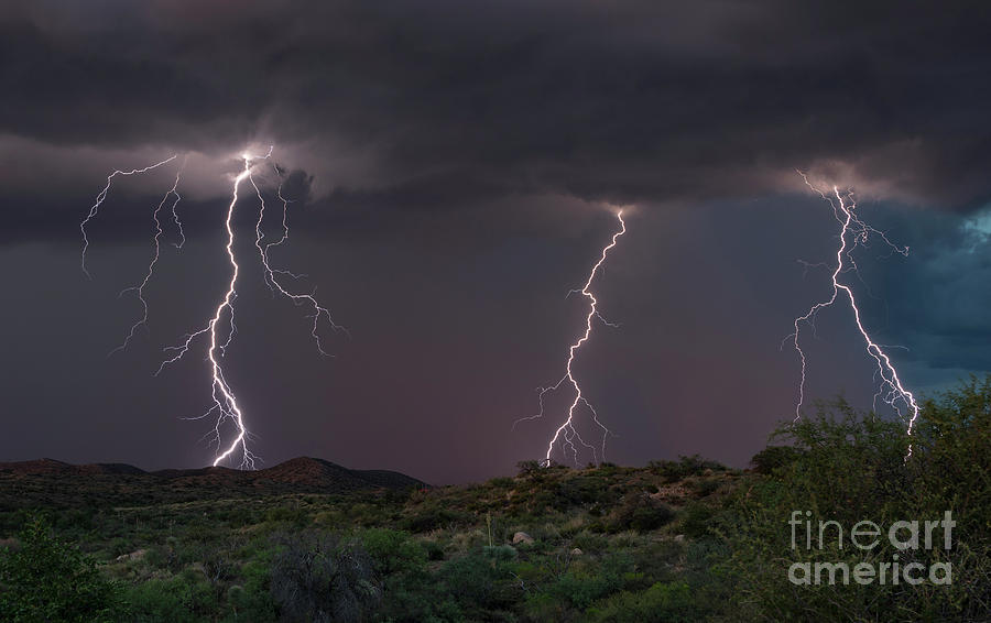 Summer Photograph - Lightning Strikes #2 by Roger Hill/science Photo Library