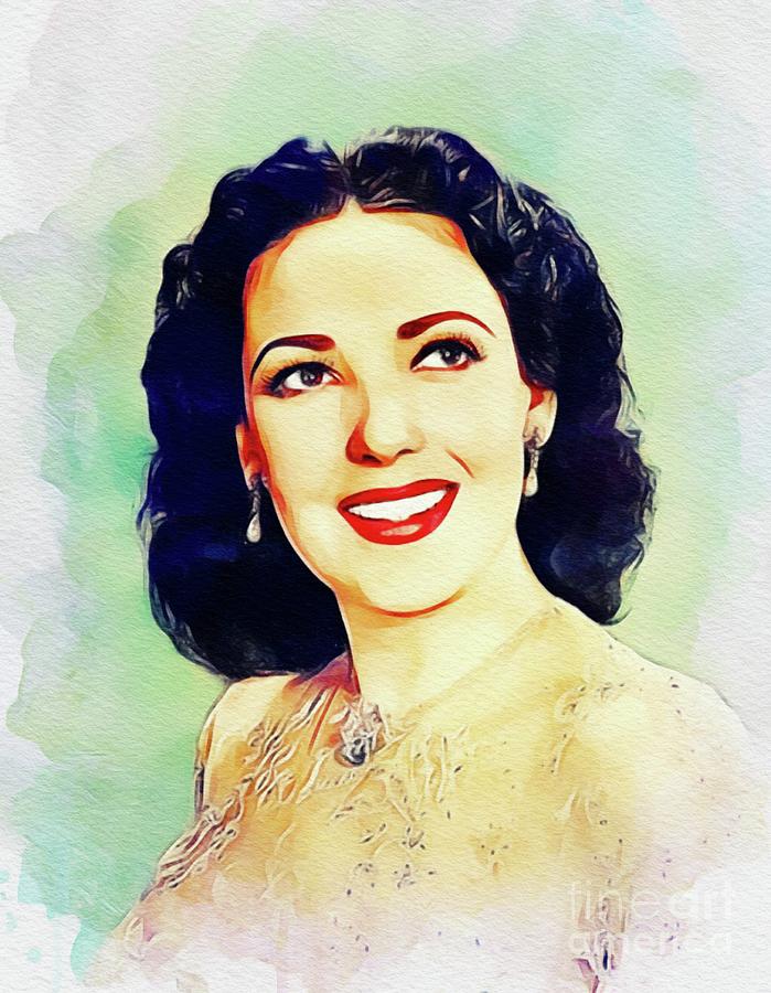 Hollywood Painting - Linda Darnell, Vintage Movie Star #2 by Esoterica Art Agency
