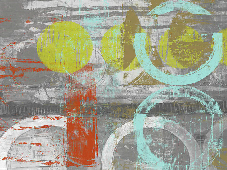 Abstract Painting - Linked Orbs II #2 by Jennifer Goldberger