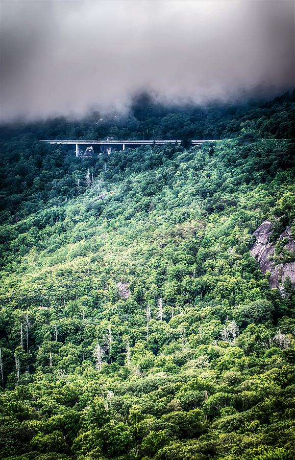 linn cove viaduct and curvy winding roads in mountains of NC #2 Photograph by Alex Grichenko