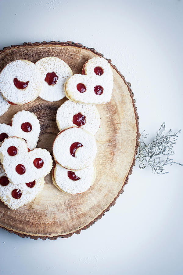 Linzer Cookies Filled With Red Currant Jelly #2 Photograph by Cau De Sucre