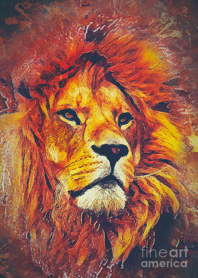 Lion Art #2 Digital Art by Justyna Jaszke JBJart