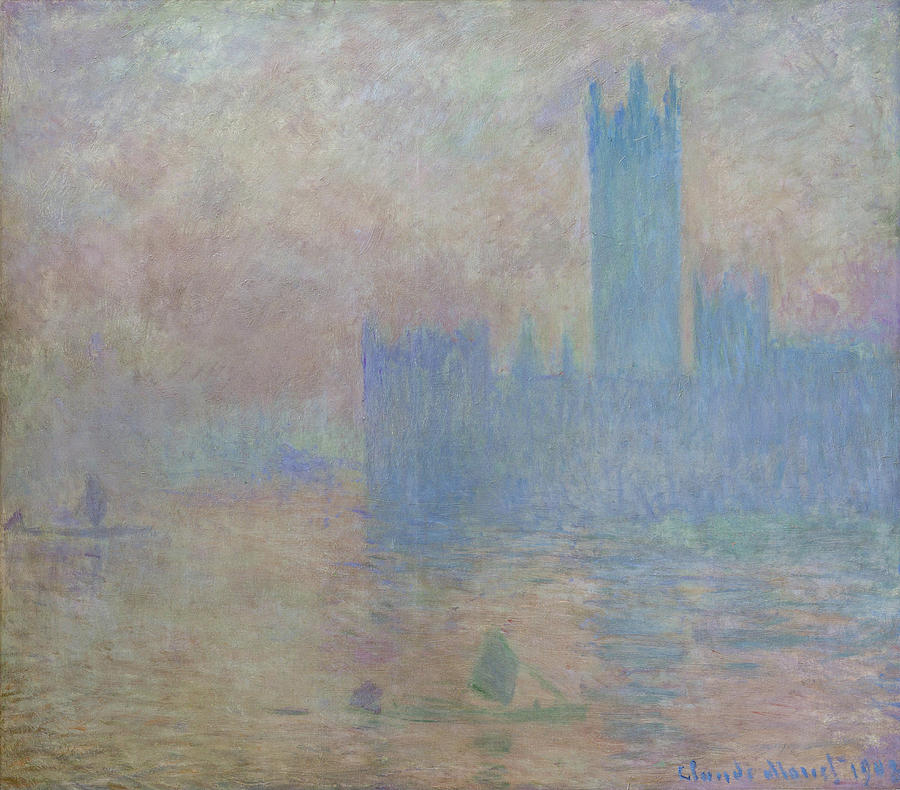Claude Monet Painting - London Parliament #2 by Claude Monet