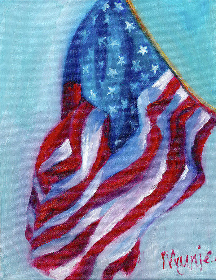 Flag Painting - Long May She Wave #2 by Marnie Bourque