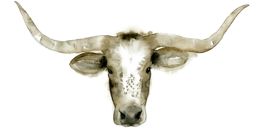 Animal Painting - Longhorn Steer I #2 by Grace Popp