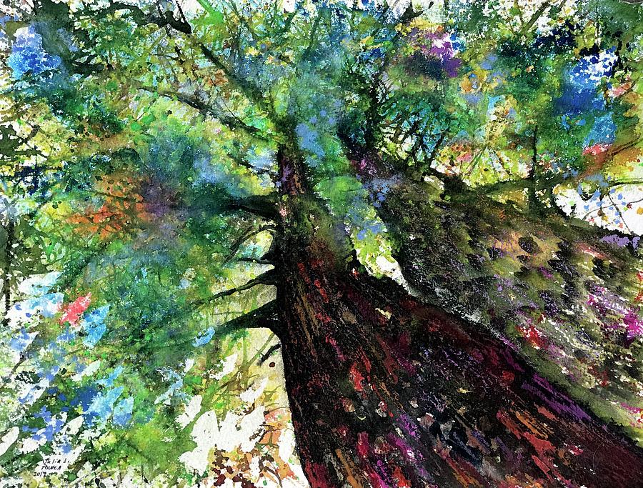 Tree Painting - Looking Up series  #2 by Julia S Powell